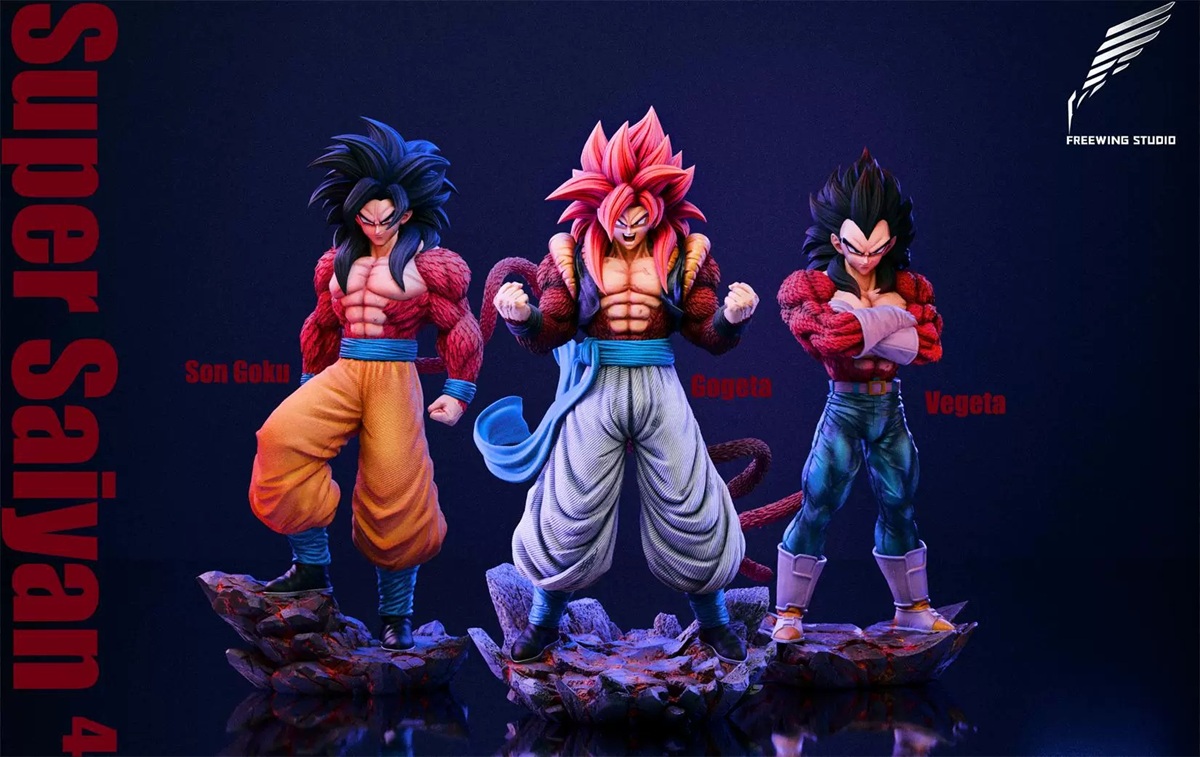 [Pre-order] Mô hình Dragon Ball Vegeta & Son Goku & Gogeta Super Saiyan 4 1/2 Freewing Studio